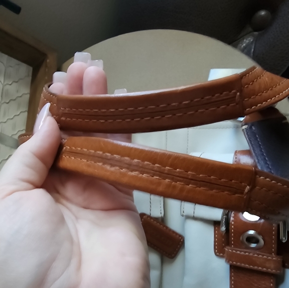 COA Coach Classic Soho White/Brown Leather Double Pocket Carry All Handbag - Picture 13 of 16